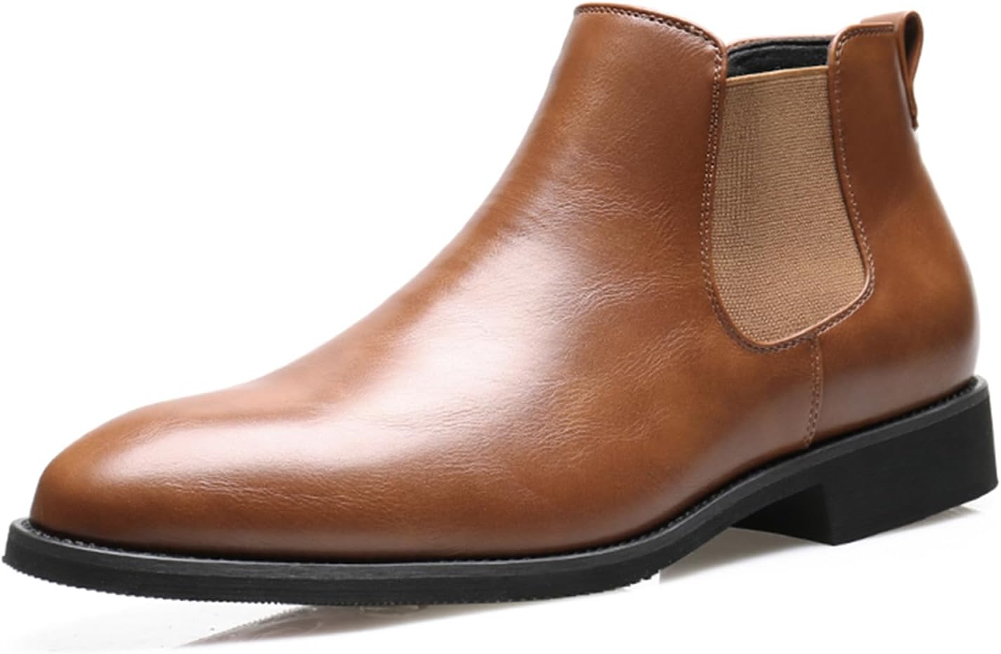 

Мужские ботинки Chelsea Abborora Mens из кожи, повседневные слипоны Chukka, формальные ботильоны для мужчин, коричневый