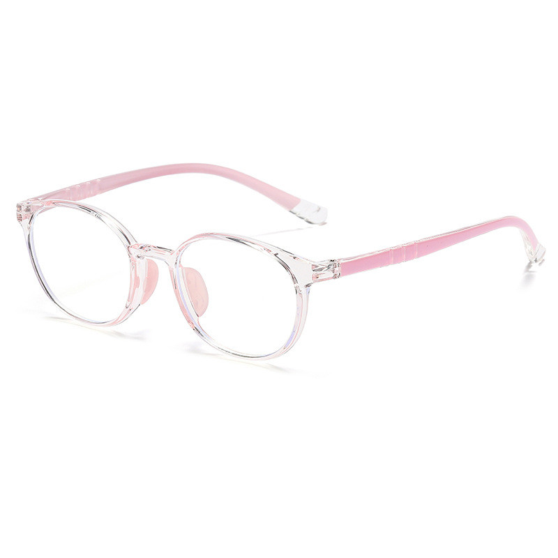 

Детские круглые функциональные очки Thunder Pailong TR90 Leipailong, transparent розовый frame with синий светлый blocking lens+box