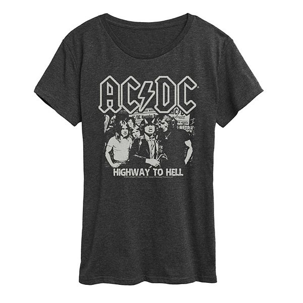 

Футболка с принтом Women's acdc highway to hell Licensed Character, Heather Charcoal, Черный, Футболка с принтом Women's acdc highway to hell Licensed Character, Heather Charcoal
