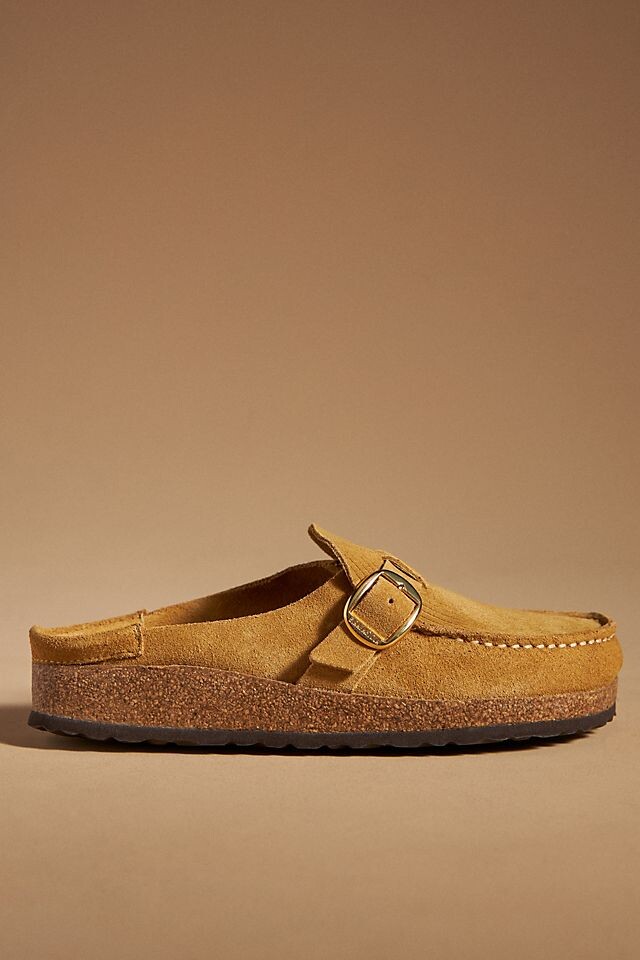 

Замшевые сабо Birkenstock Buckley, цвет cork brown