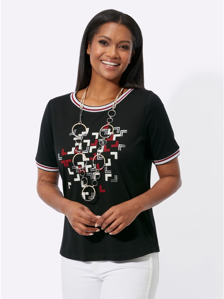 

WITT WEIDEN Черная футболка с принтом и круглым вырезом, Черный, WITT WEIDEN Черная футболка с принтом и круглым вырезом