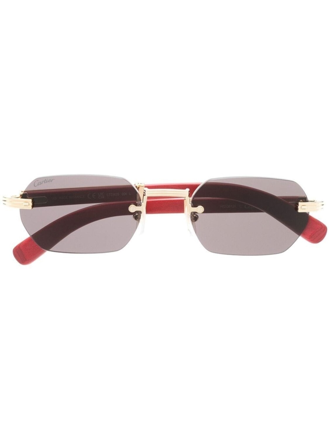 

Cartier Eyewear солнцезащитные очки в геометричной оправе, золотистый