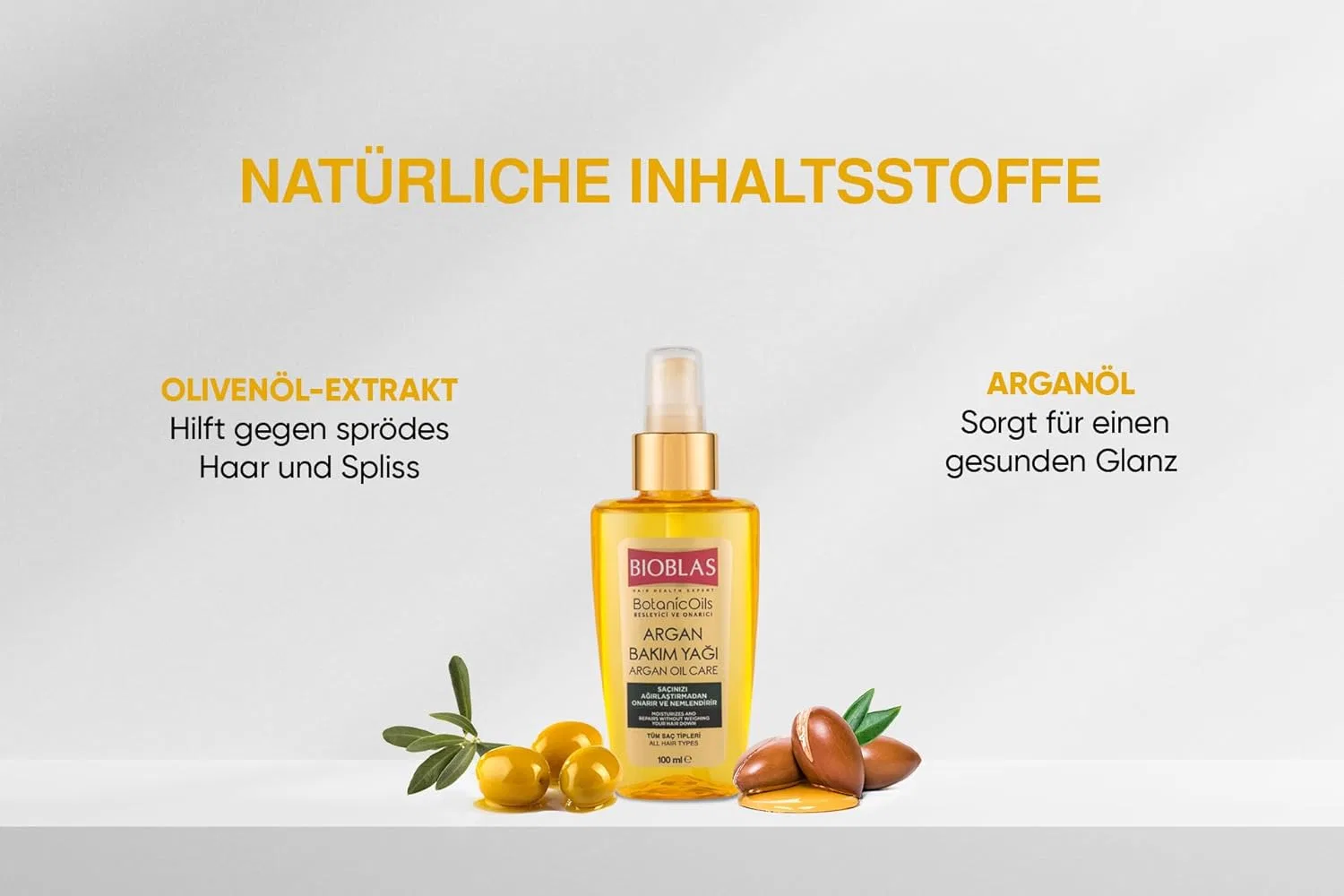 Восстанавливающее масло для волос с аргановым маслом «Argan Oil Repairing Hair Care Oil» 100 мл от Bioblas Bioblas — фото 2