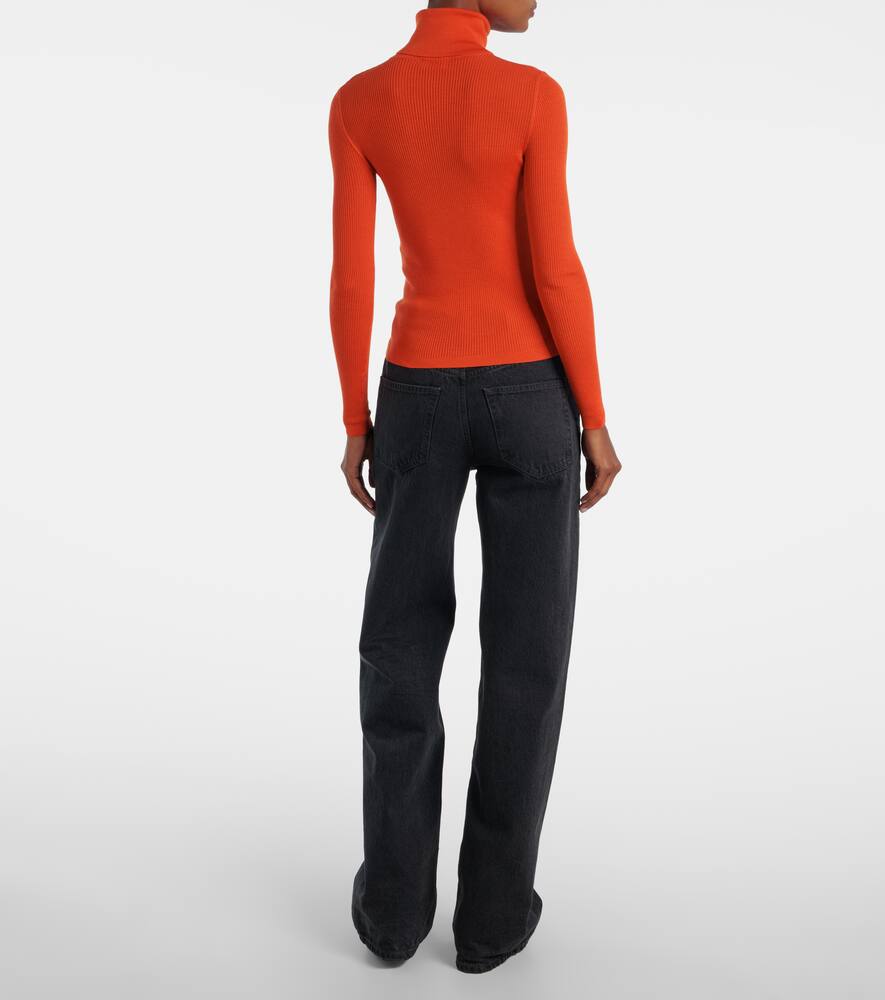 Шерстяной свитер с кашемиром и шёлком Saint Laurent, Orange — фото 3