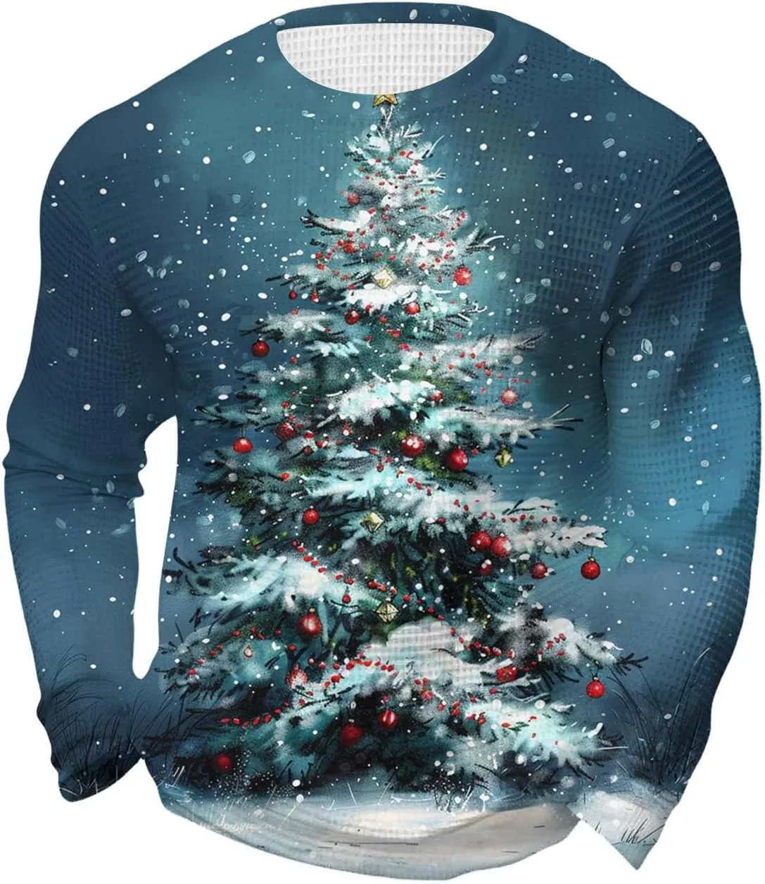 

Мужской рождественский свитер с длинными рукавами, вязаный, с принтом в виде ёлки