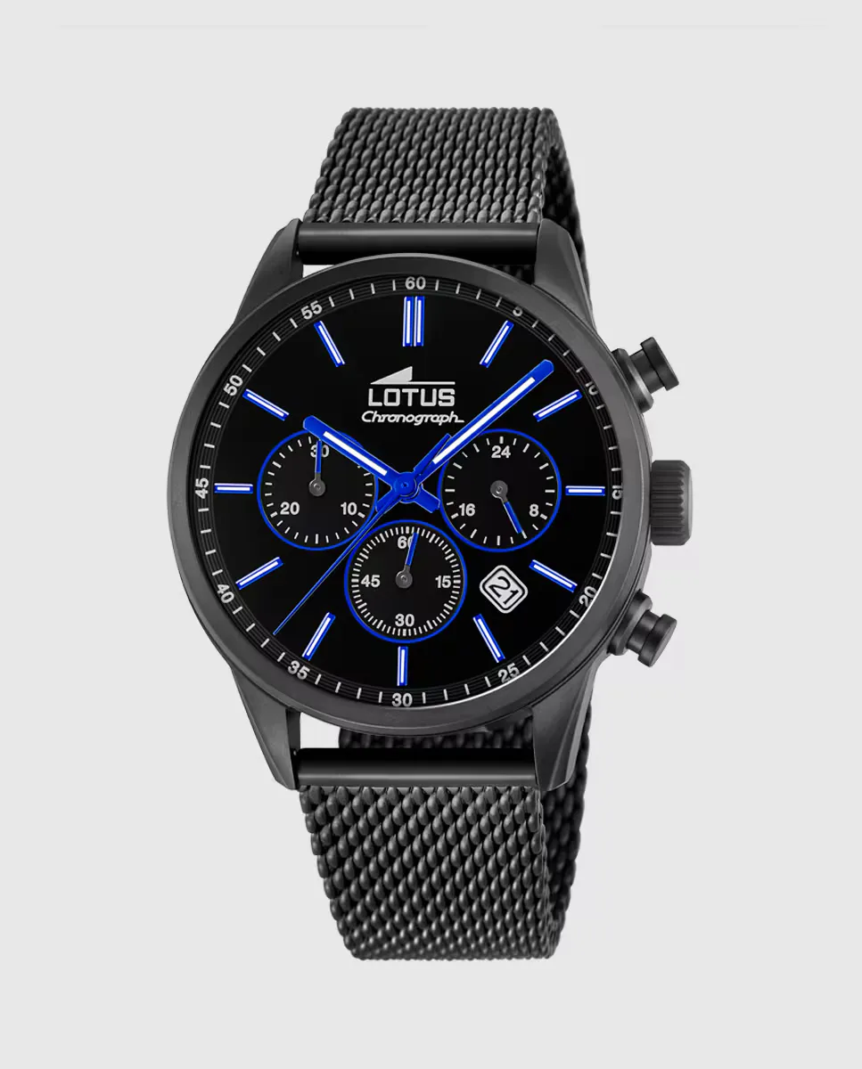 

Мужские часы 18700/3 Chrono из черной стали LOTUS, черный