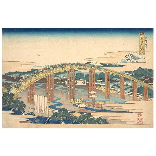 

Фреска LegendArte Yahagi-Brücke Auf Dem Tokaido, многоцветный