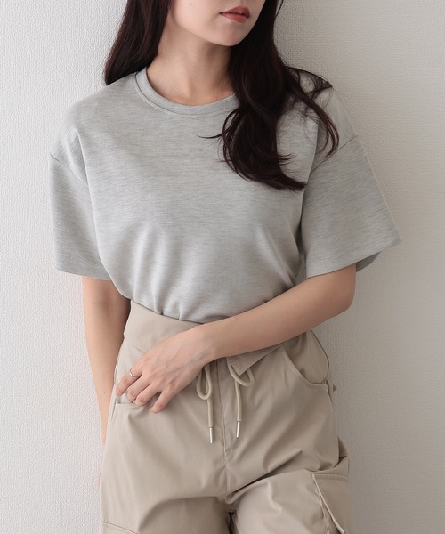 

Футболка с круглым вырезом, приспущенными плечами и коротким рукавом Lace Ladies, светло-серый