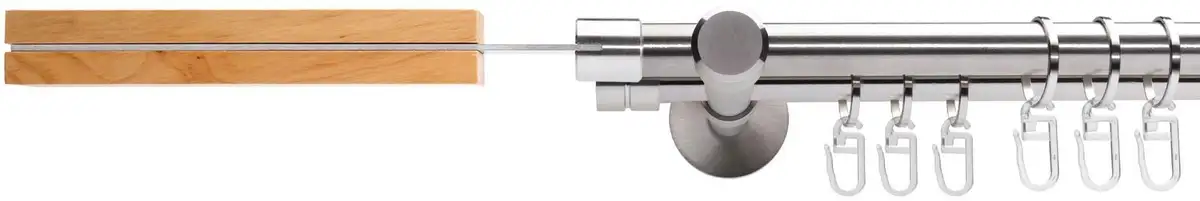 

Карниз Liedeco "Style Thisted", 2 направляющих, фиксированного размера, 2 направляющих фиксированного размера, Ø 16 мм 240 см, Ø16мм, цвет edelstahlfarben