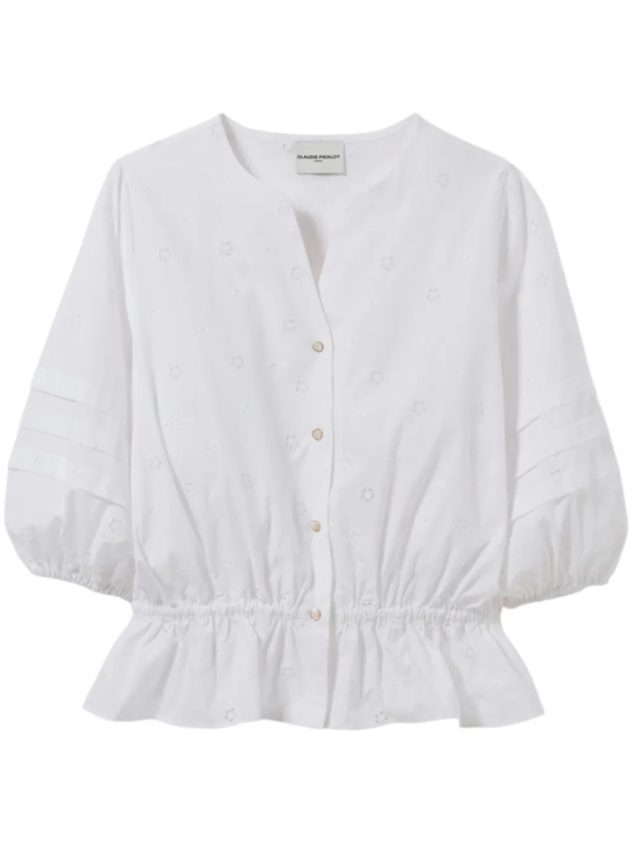

Блузка с английской вышивкой Claudie Pierlot, белый