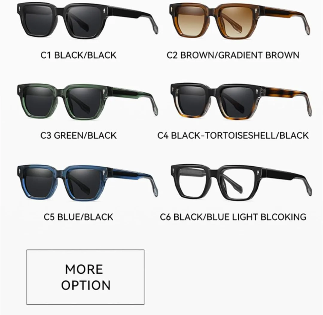 

Поляризованные винтажные солнцезащитные очки с заклепками для женщин и мужчин, роскошные панк-очки для вождения с защитой от УФ-излучения UV400 VFDHN, Blue Black