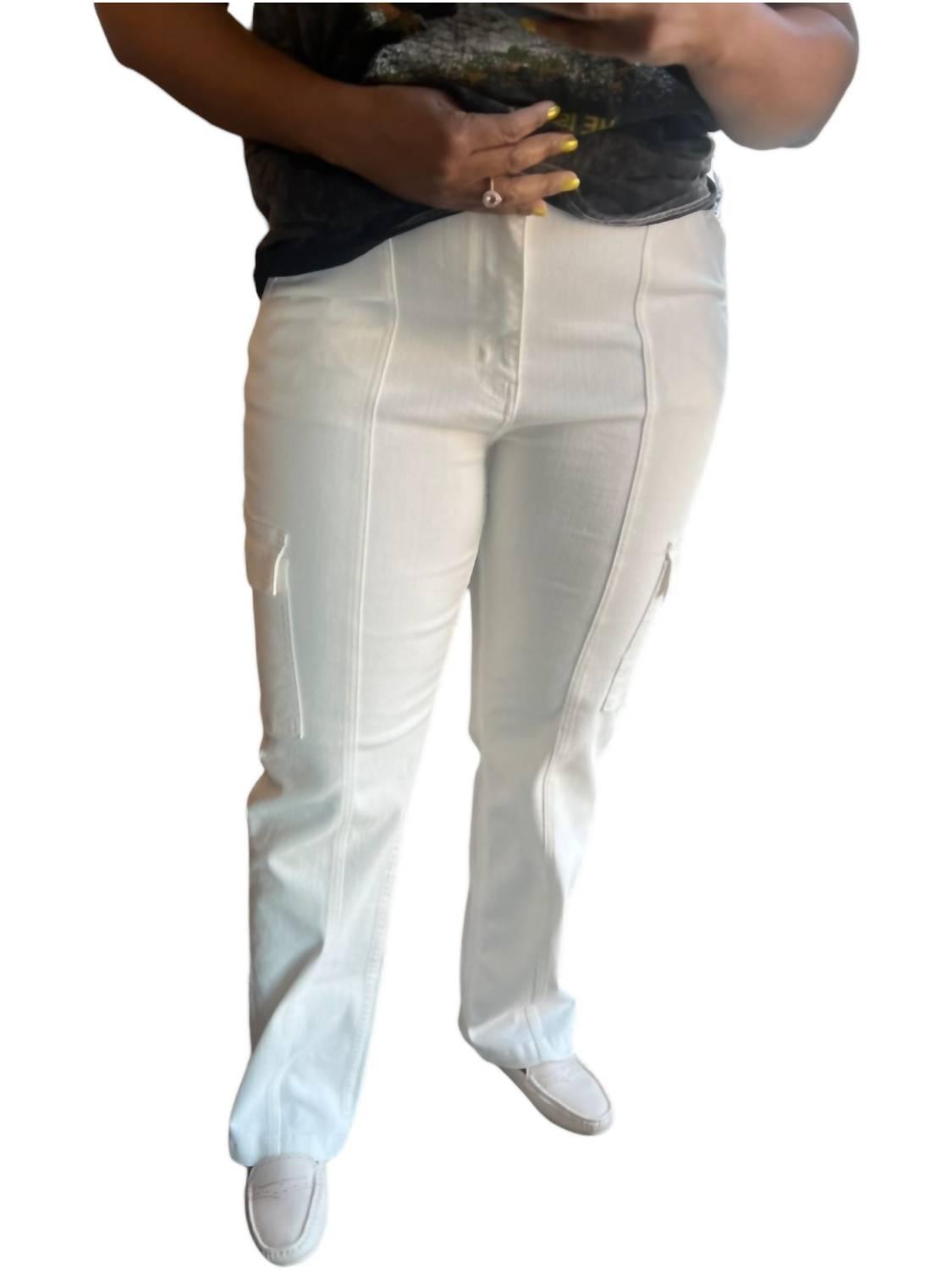 

Прямые джинсы-карго белые Judy Blue