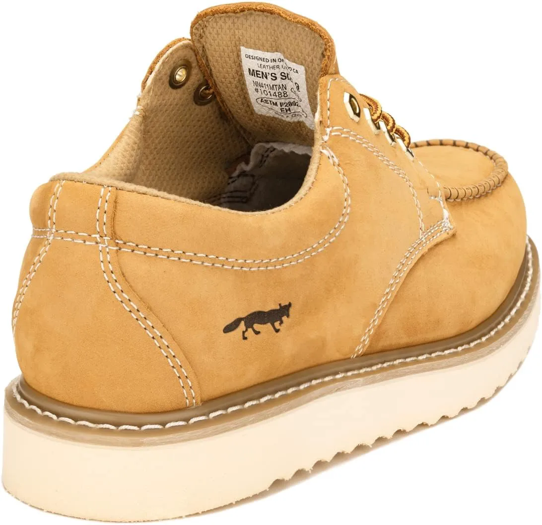 Мужские кожаные оксфорды Golden Fox Work Shoe 4 с мягким носком для строительства и повседневной носки — фото 3