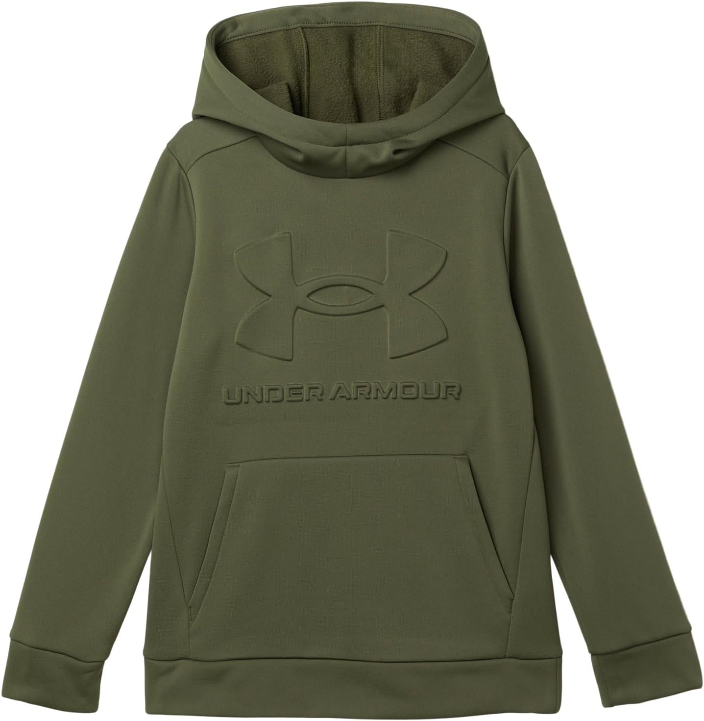 

Худи Under Armour Kids Armour Fleece Embossed Hoodie, цвет Marine OD Green/Orange Base