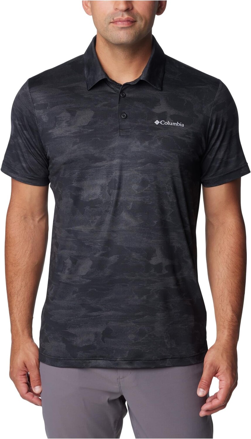 

Поло Columbia Tech Trail Novelty Polo, цвет Black Beachwood