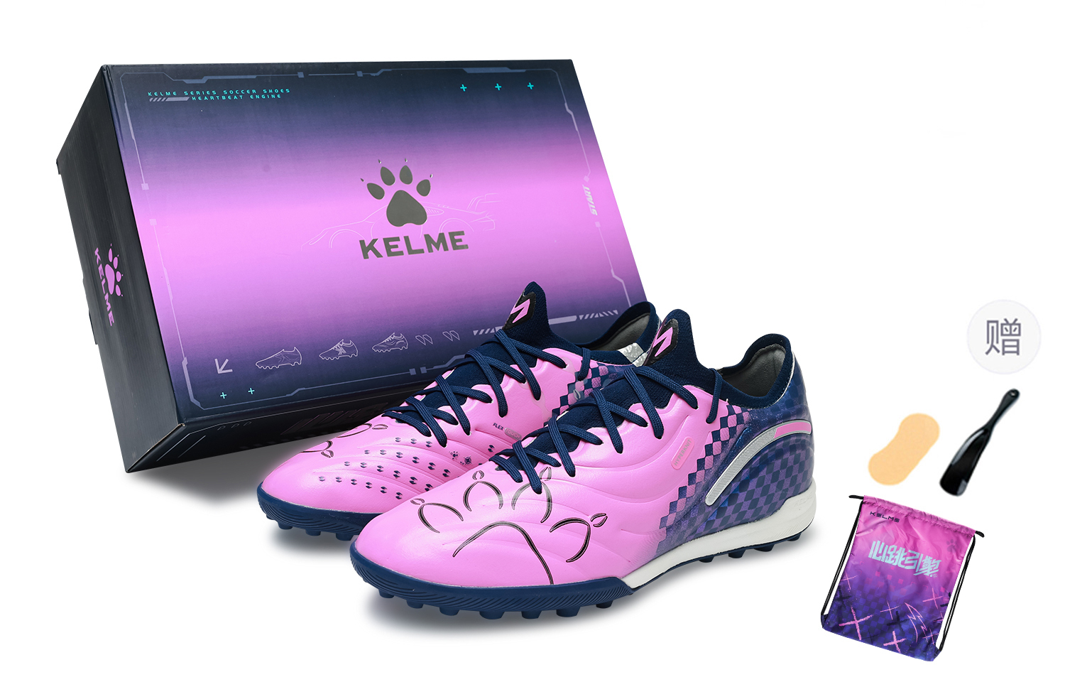 

KELME Мастер 2.0 TF футбольные бутсы для искусственного покрытия унисекс темно-синий неоново-розовый, цвет Dark Blue Neon Pink (Gift Included)
