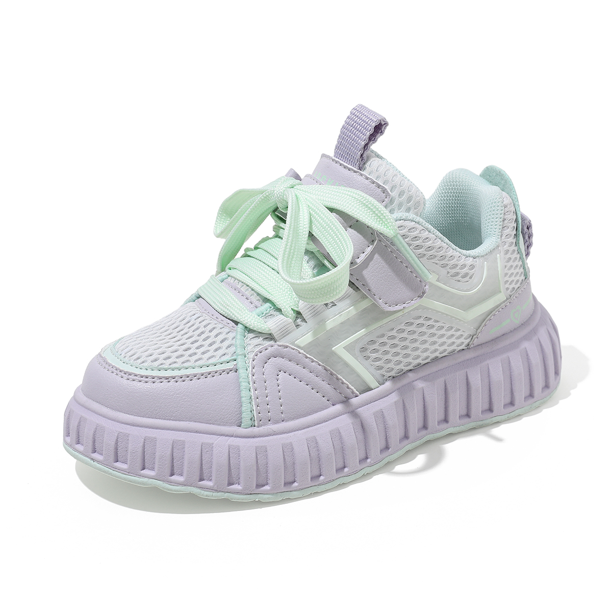 

Нескользящие, легкие, амортизирующие, низкие повседневные кроссовки для детей ABC KIDS, белый/зеленый/фиолетовый