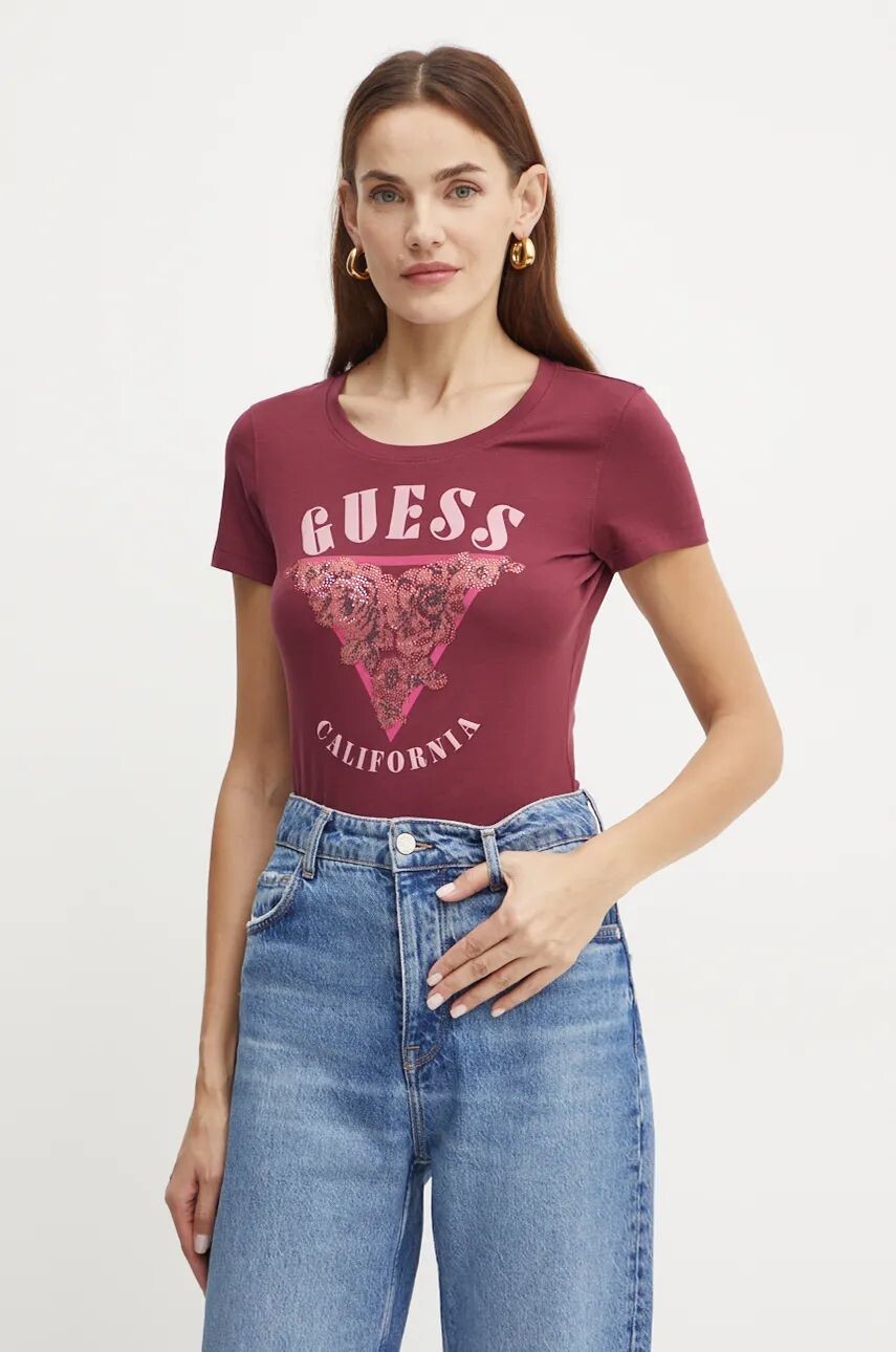 

Guess футболки, гранатовый