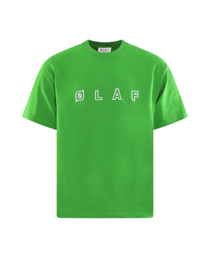 

Мужская футболка с зеленым логотипом Olaf Hussein, зеленый