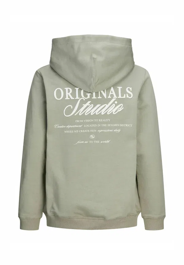 Толстовка с капюшоном Jornorrebro typo back hood sn jnr hoodie Jack & Jones Junior, морская трава — фото 2