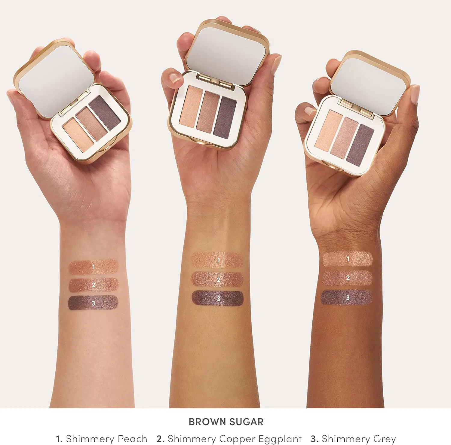 Тени для век Jane Iredale Pure Press Eyeshadow Triple коричневый сахар — фото 4