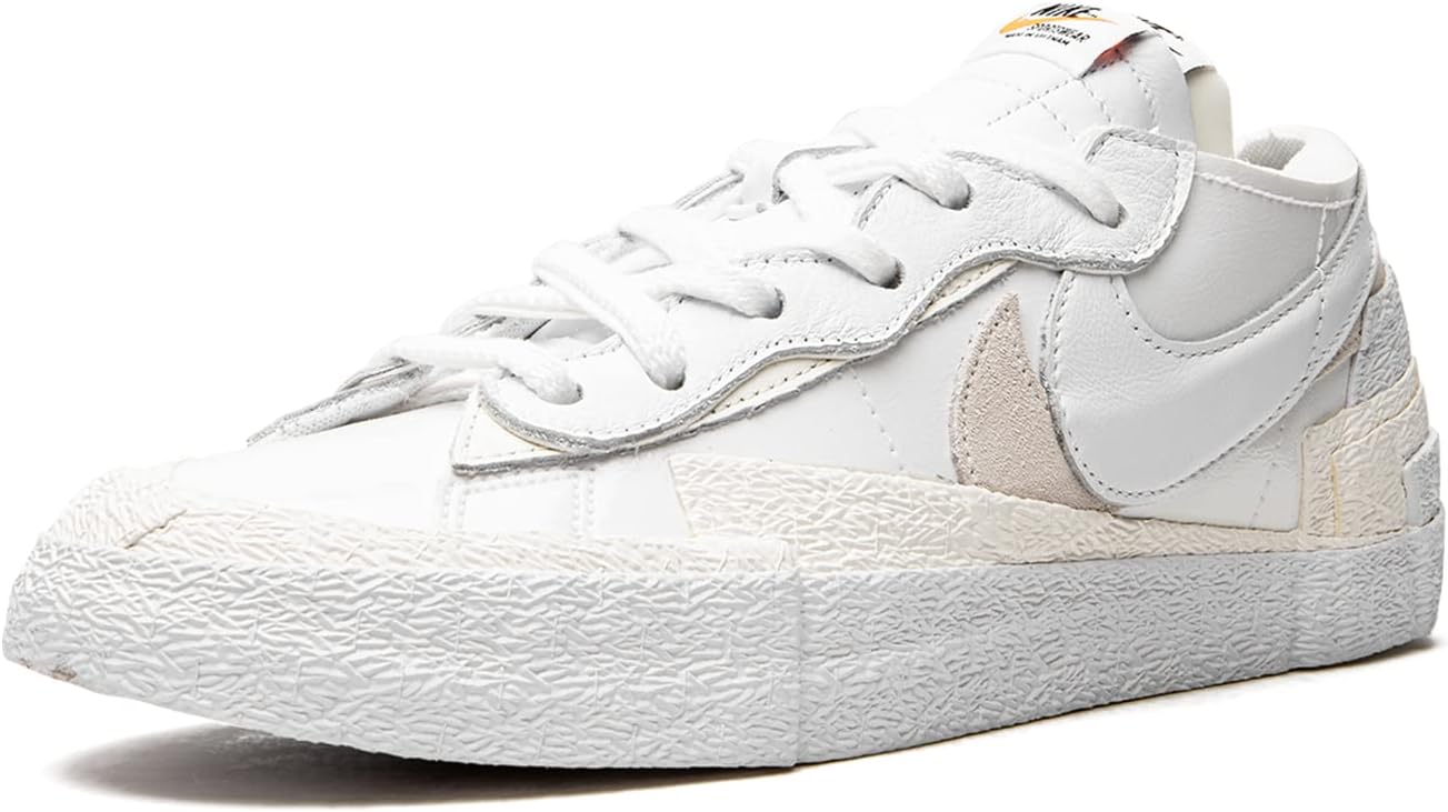 Кроссовки Sacai Blazer Low от Nike - Magma Orange / White, белый — фото 4