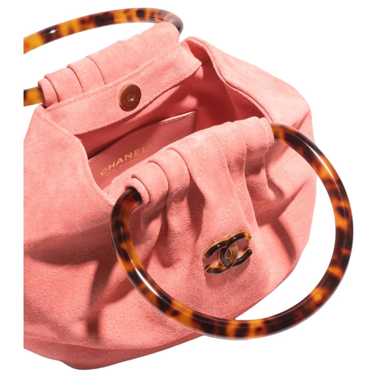 CHANEL Сумка женская маленькая из телячьей кожи с эффектом замши, pink — фото 4
