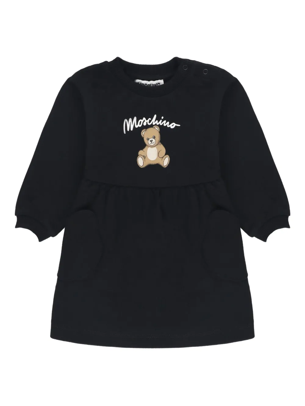 

Платье-свитшот с принтом Тедди Moschino Kids, черный