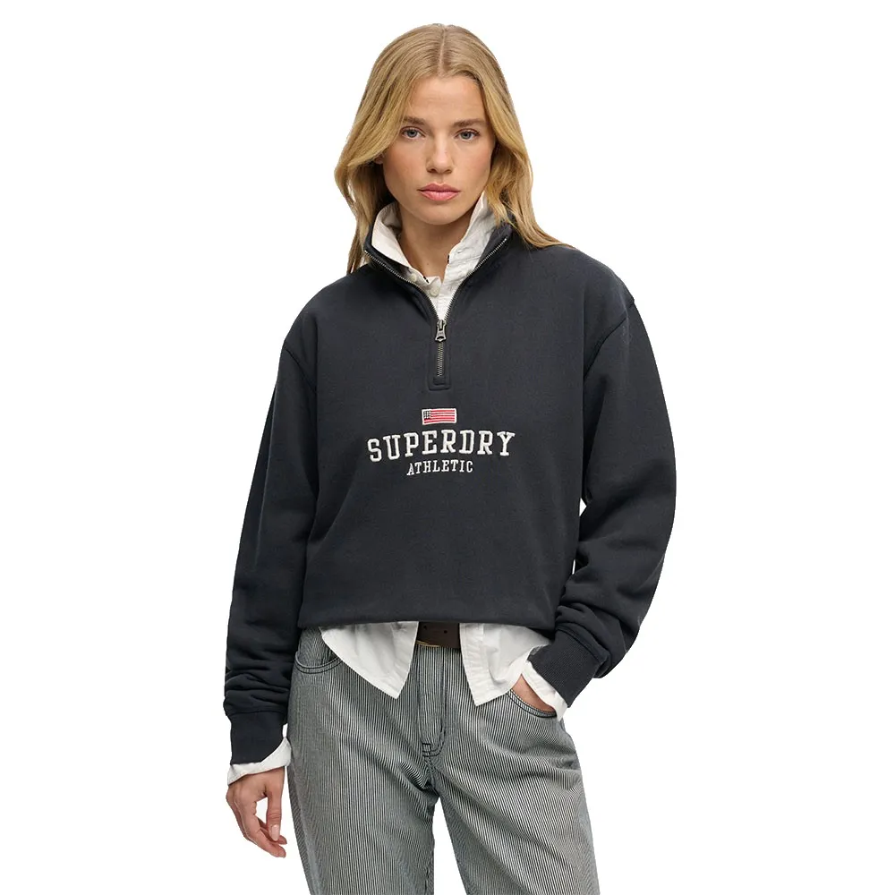 

Спортивная толстовка Superdry Athletic Essential Graphic с половинной молнией, синий