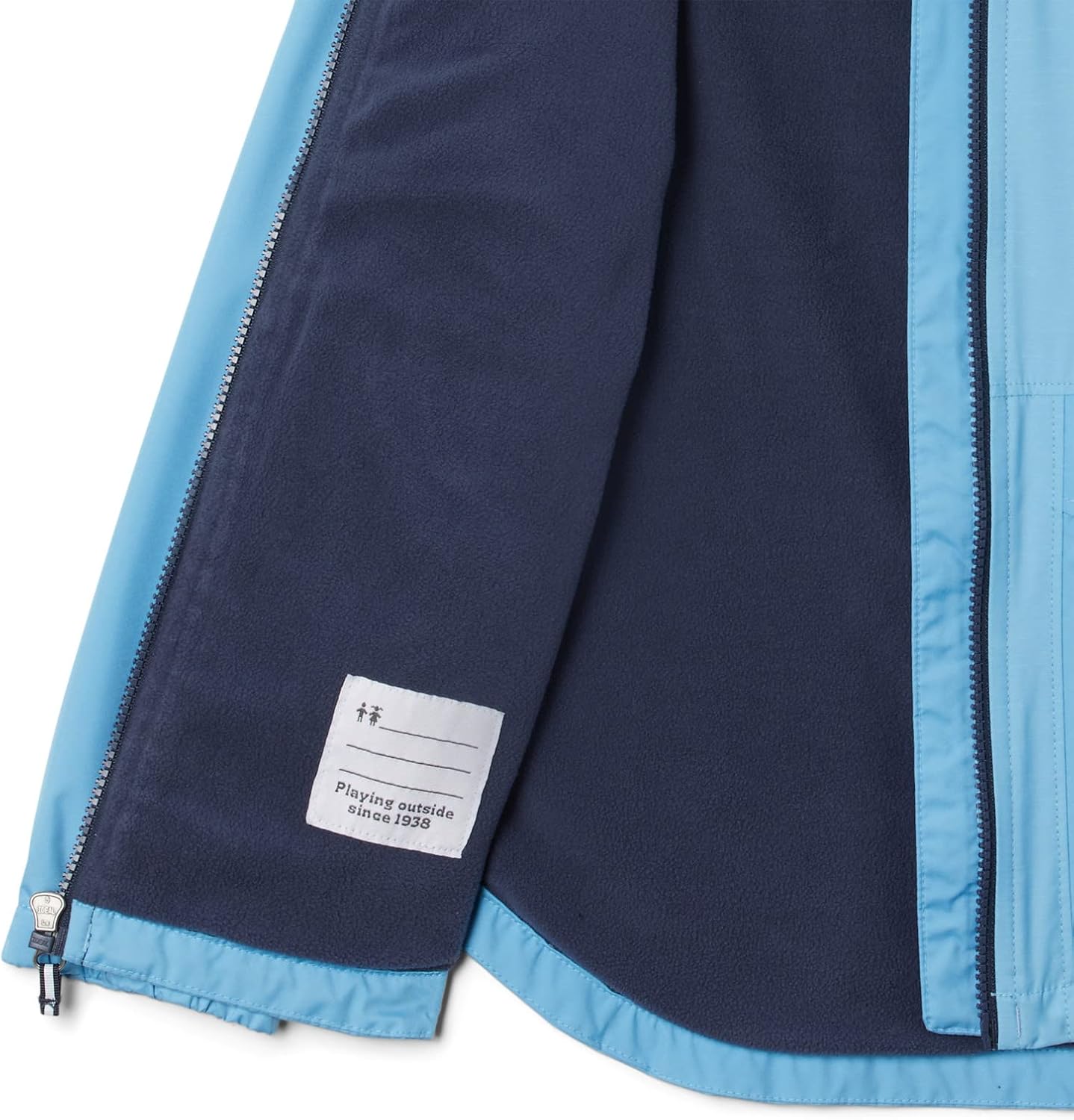 Куртка Columbia Baby Girl Rainy Trails с флисовой подкладкой, Vista Blue/Vista Blue Slub — фото 3