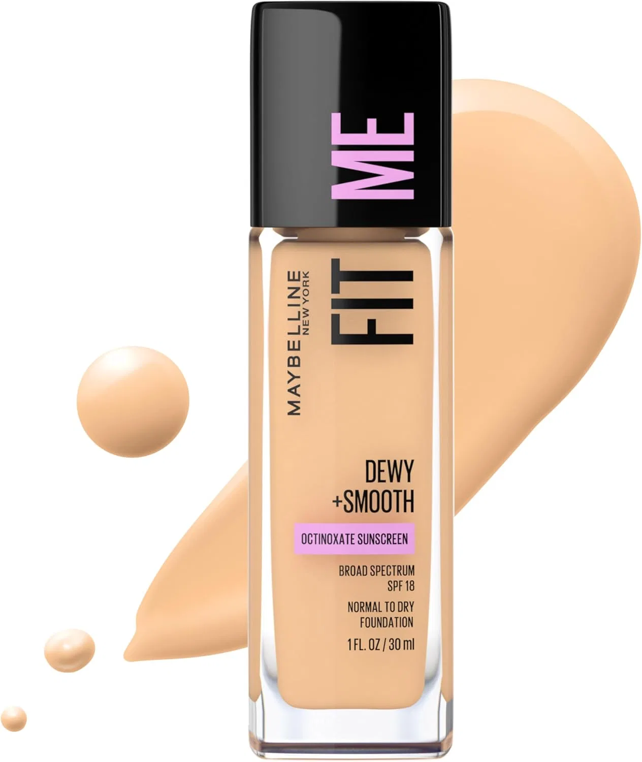 Тональная основа Fit Me Dewy + Smooth Warm Nude Maybelline 1 шт 30 мл