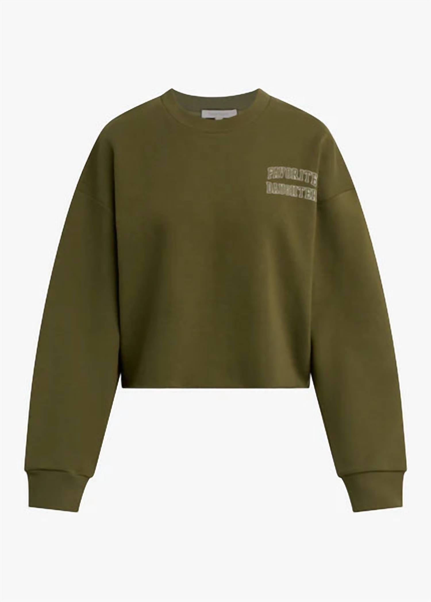 

Favorite Daughter Женская укороченная толстовка с университетским логотипом на груди, цвет Smoketree, Серый, Favorite Daughter Женская укороченная толстовка с университетским логотипом на груди, цвет Smoketree