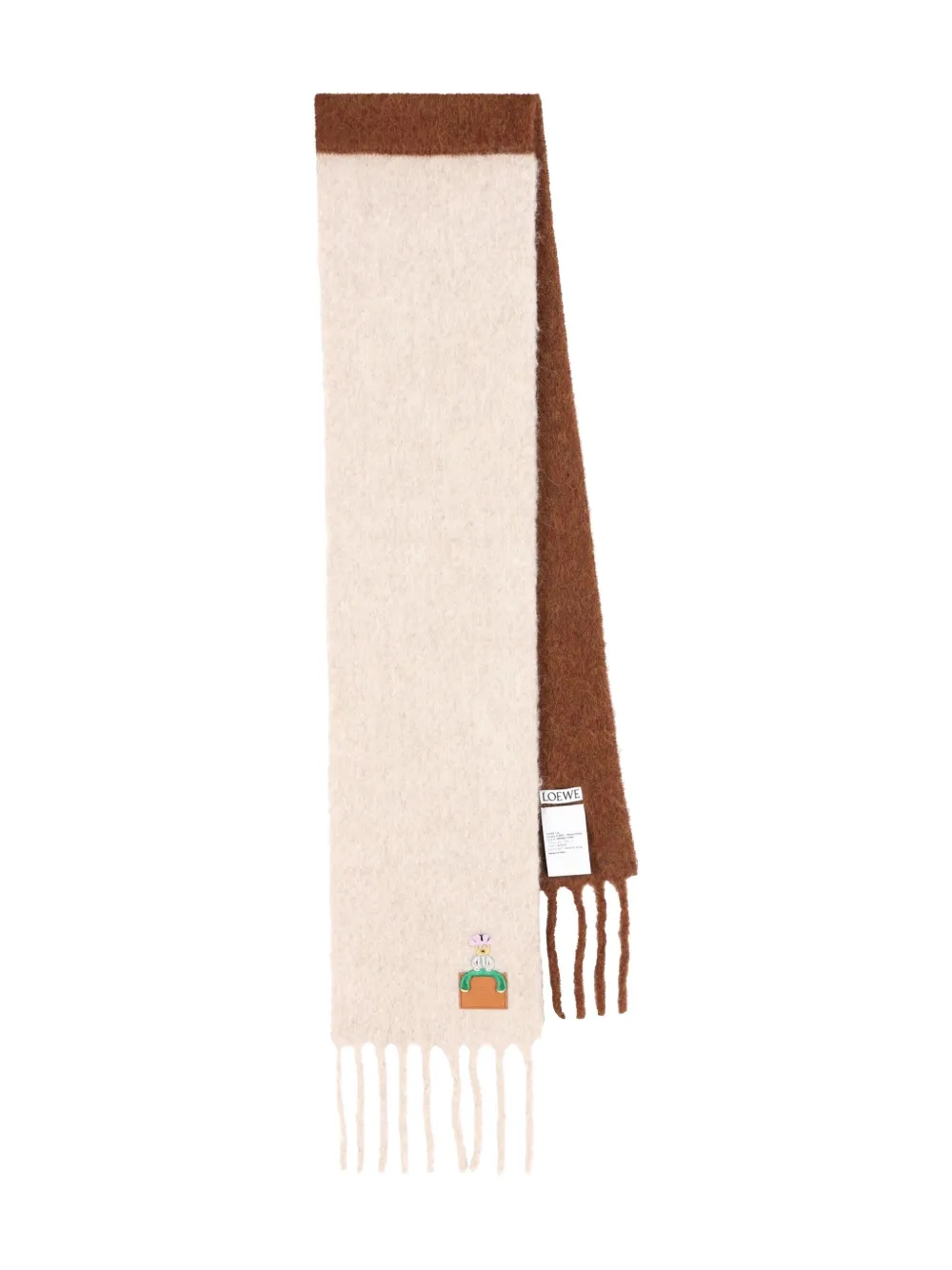 

Двухцветный шарф с вышивкой LOEWE, нейтральный
