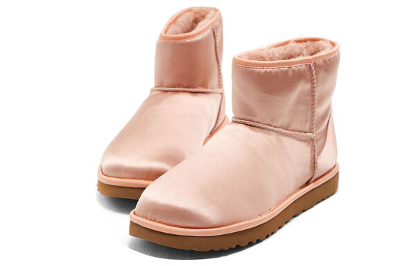 Сапоги зимние UGG Classic атласные, красный — фото 4