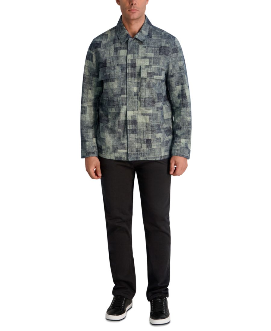 

Мужская рубашка-куртка из фактурного трикотажа понте KARL LAGERFELD PARIS, Slate mosaic