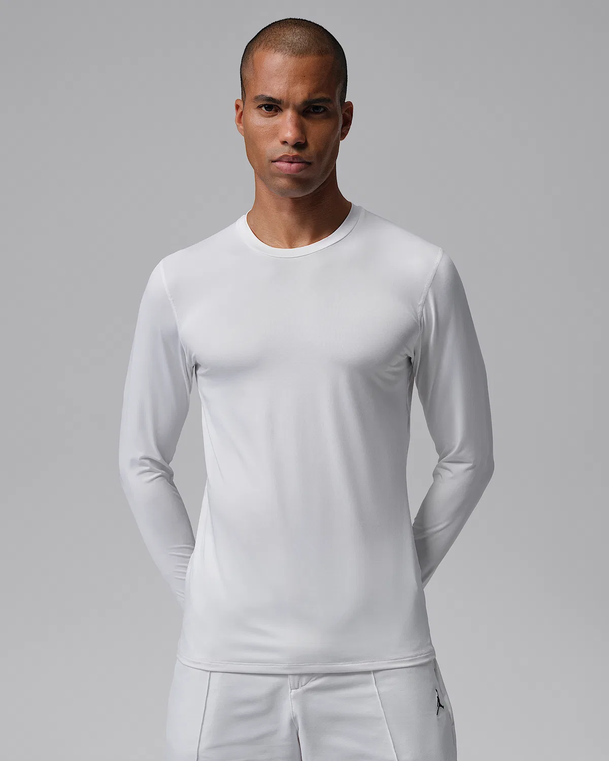 Мужская длинная базовая футболка Dri-FIT Jordan Sport, White/Black