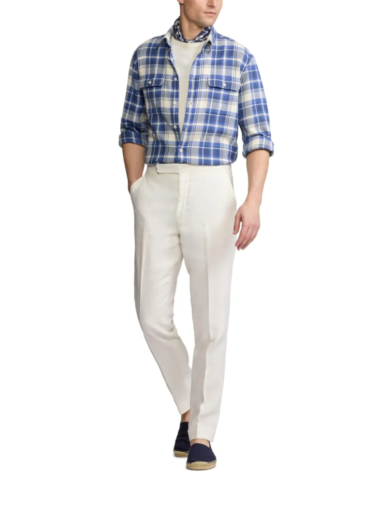 

Рубашка в клетку Ralph Lauren Purple Label, синий