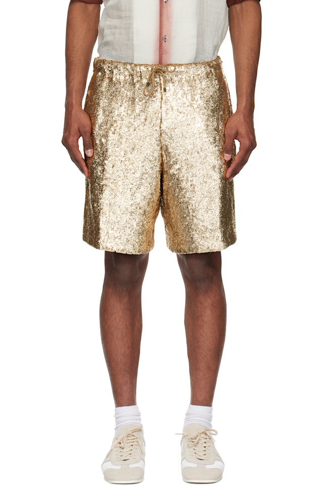 

Шорты с пайетками Dries Van Noten, золотой