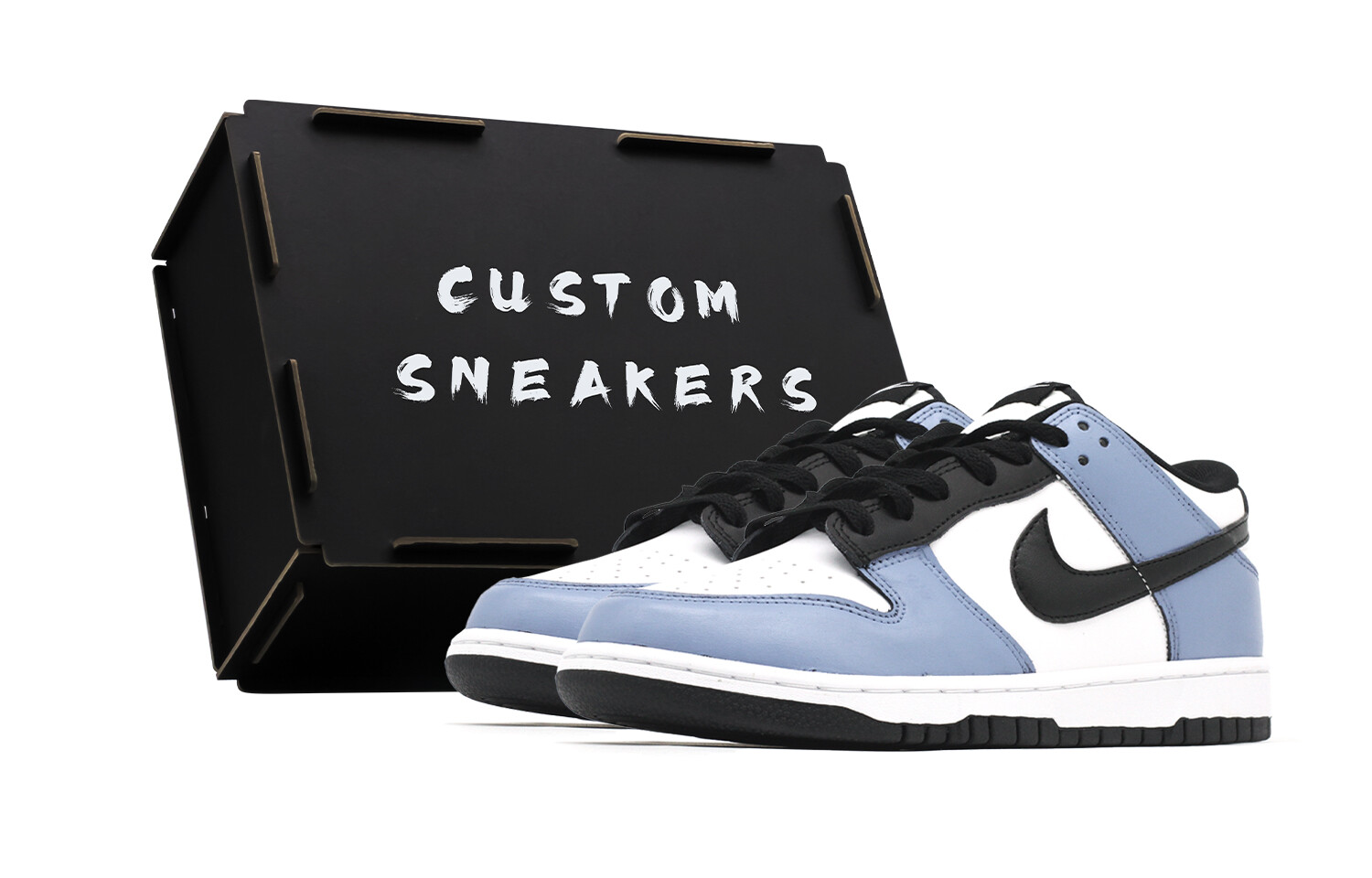 

Кроссовки Nike Dunk Skateboarding Shoes Unisex Low-top Blue/white/black, синий