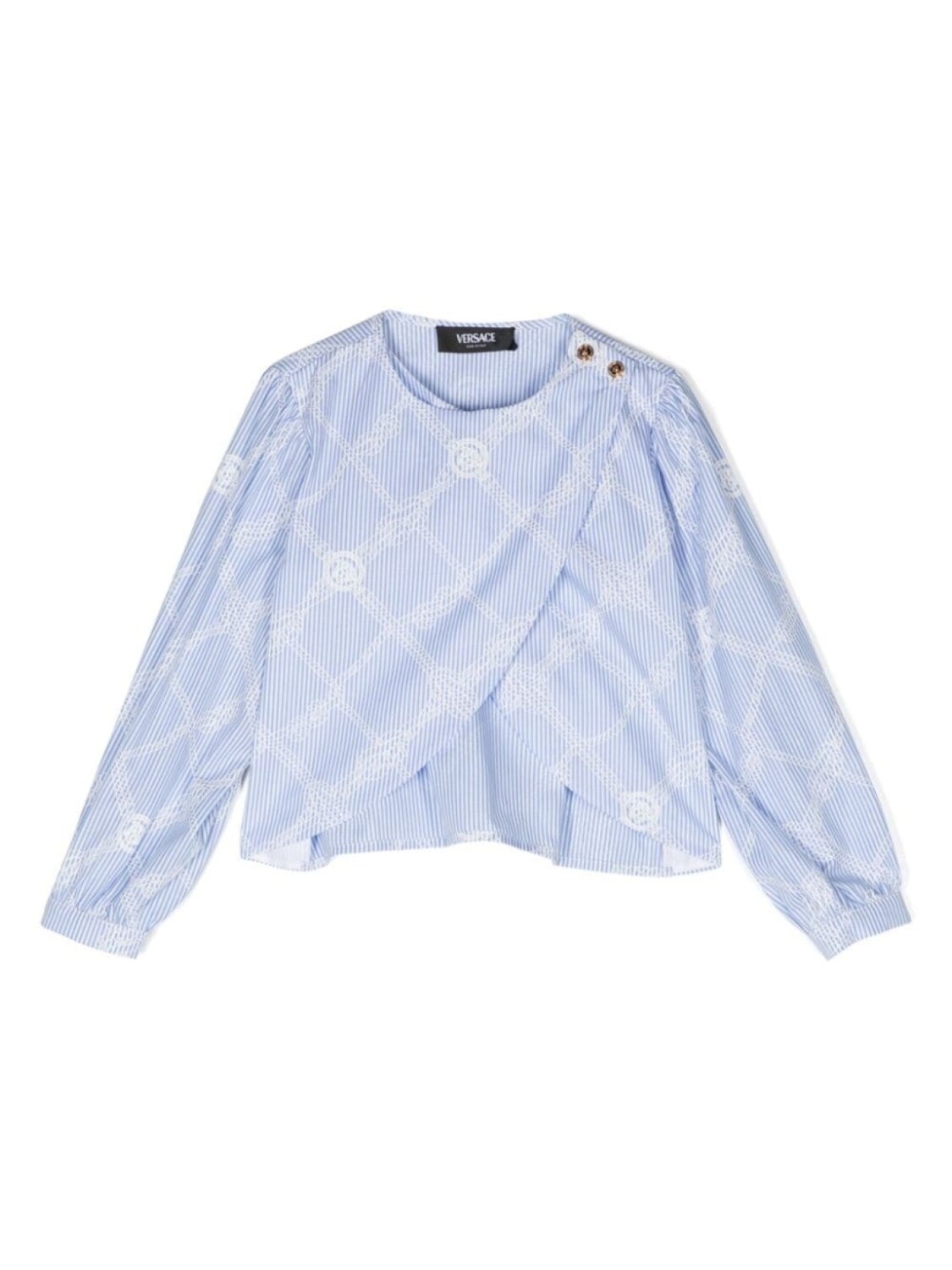 

Versace Kids полосатая блузка асимметричного кроя, белый