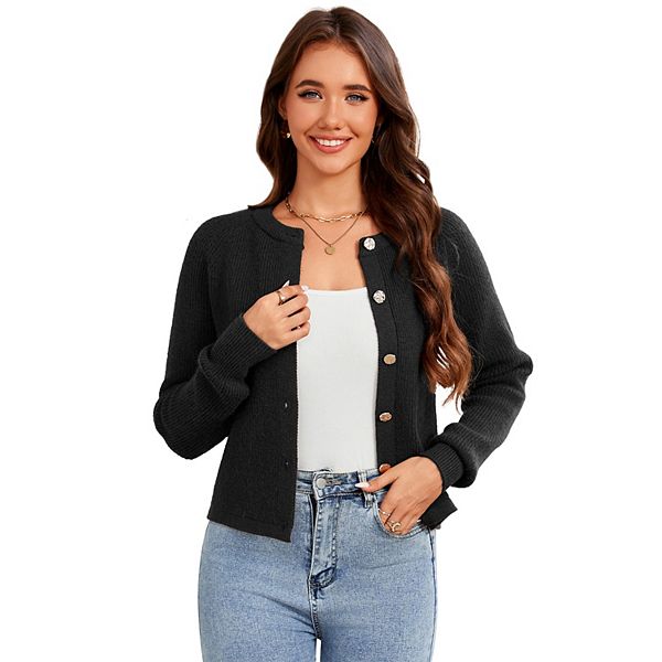 

Женский кардиган с открытой полочкой и застежкой на пуговицы Yesfashion, Black