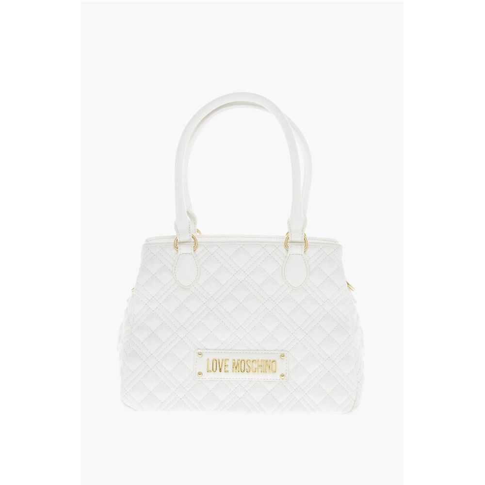 

LOVE Стеганая текстурированная искусственная кожа с логотипом LM Moschino, White