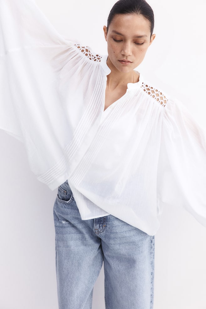 

Мама до и после блузка с кружевом H&M, белый