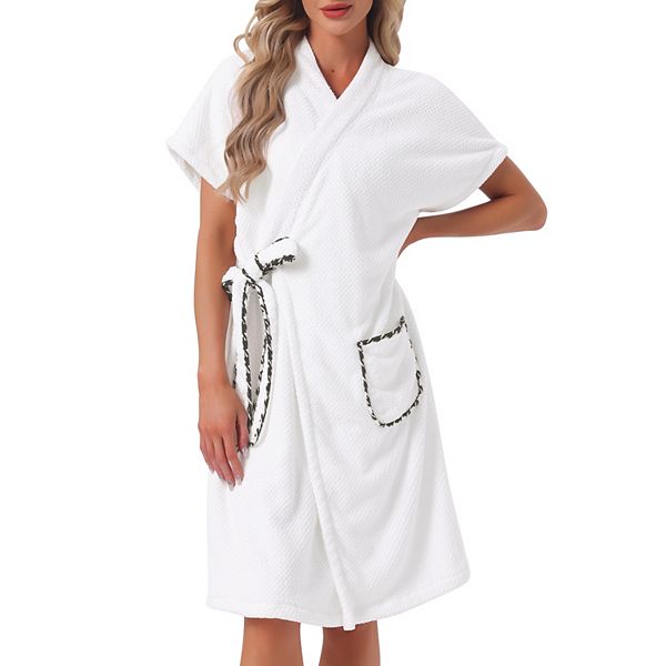 

Женский банный халат-полотенце с карманами и поясом Inspire Chic, White