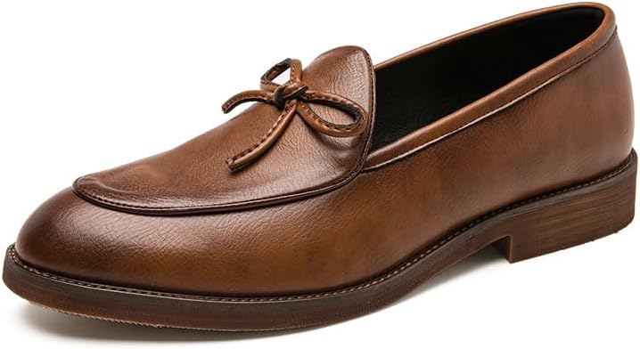 

Мужские повседневные лоферы слипоны с кисточками Оксфорд формальная обувь Waolsu, коричневый