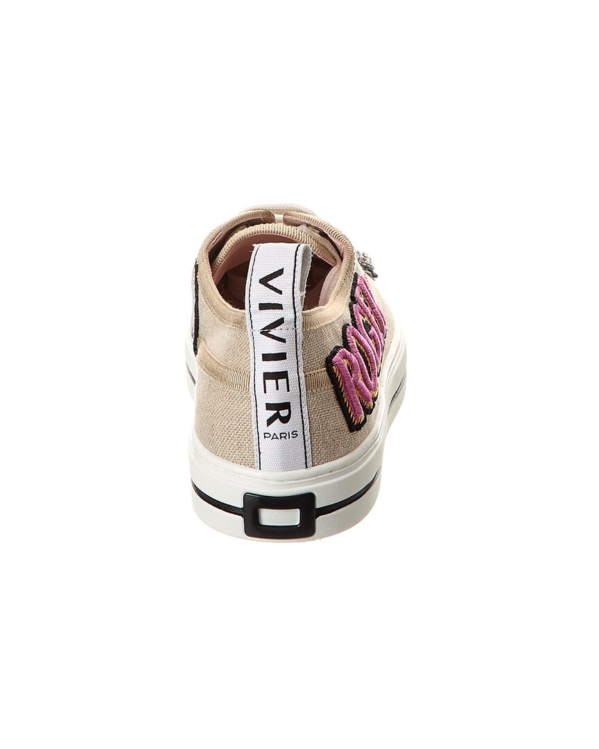 Кроссовки Roger Vivier Canvas, бежевый — фото 3