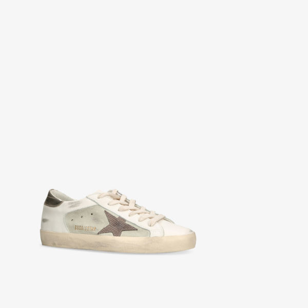 Кеды низкие кожаные Golden Goose с аппликацией, белый — фото 3