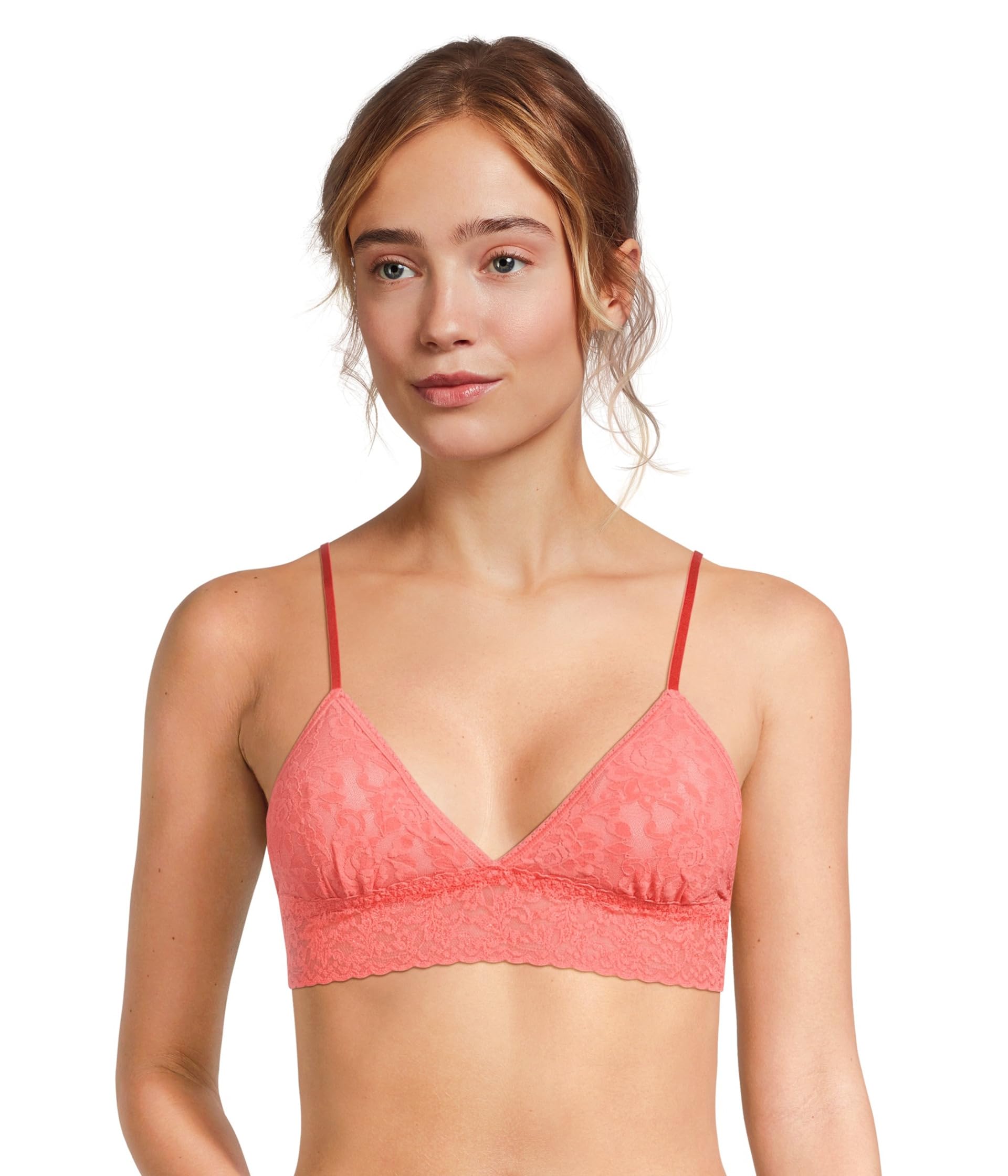 

Бралетт Hanky Panky Signature Lace Padded Triangle Bralette, Courageous Coral