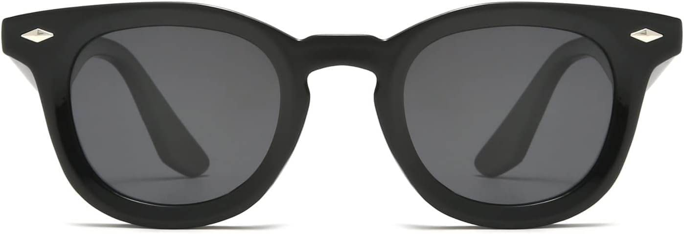 

Круглые поляризованные солнцезащитные очки для женщин и мужчин, винтажные маленькие круглые очки для вождения и путешествий, с антибликовым покрытием Zentavi, Black Grey