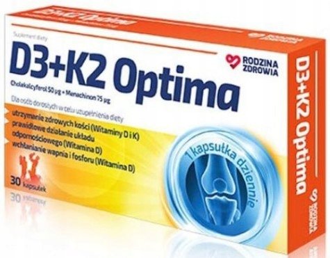 

Rodzina Zdrowia, Витамин D3 + K2 Optima, 30 капс. Silesian Pharma